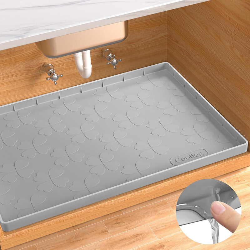 COOLLOG WATERPROOF UNDER SINK MAT 34”X 22” CABINET LINER - LIGHT GRAY - Like New