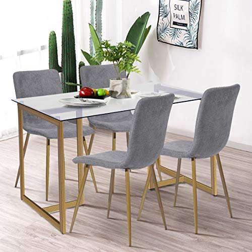 FurnitureR Modern Style Dining Chairs Set of 4 Comfy Side Chair with Fabric - Like New