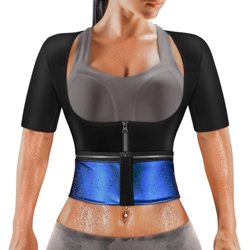 MATKAO SAUNA SUIT FOR WOMEN WEIGHT LOSS SAUNA SHIRT FOR WOMEN/WOMEN M/BLUE - Like New