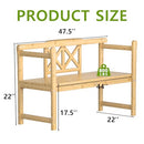 - Outdoor Bench, 4ft Patio Wooden Bench, Weatherproof Sturdy Wood Frame - Like New