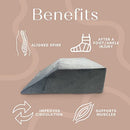 Trickonometry Leg Elevation Pillow Memory Foam Velvet Removable Cover - Grey - Brand New