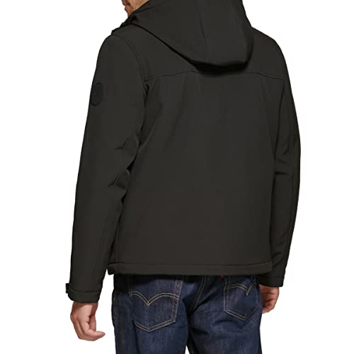 LEVI'S MEN'S SOFT SHELL HOODED STORM COAT SIZE: MEN 2XL BLACK - Brand New