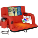 ALPCOUR 25X17 POLYESTER HEATED BLEACHER SEAT, WITH BACK SUPPORT - RED - Brand New