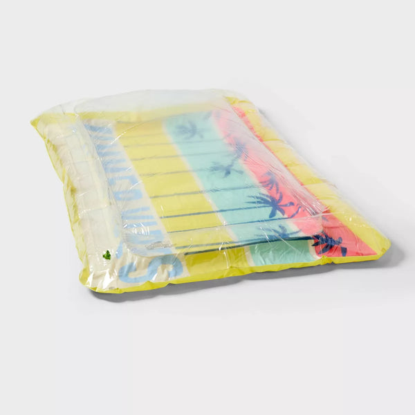 SUN SQUAD VIBES SPLASH PAD WATER LIGHTWEIGHT NOVELTY FLOAT - YELLOW/RED/TEAL - Like New
