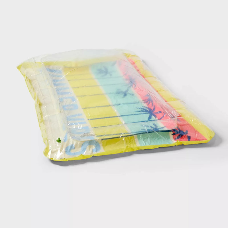 SUN SQUAD VIBES SPLASH PAD WATER LIGHTWEIGHT NOVELTY FLOAT - YELLOW/RED/TEAL - Like New