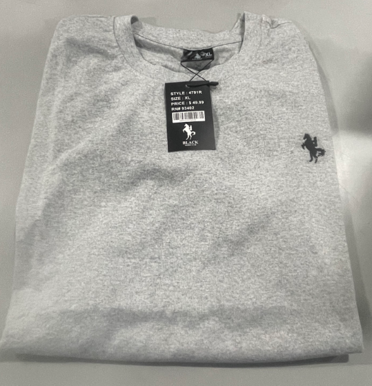 BLACK HORSE CLUB MEN'S CREW SHIRT - SIZE: MEN XL - GRAY - Like New