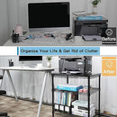 HUANUO PRINTER STAND, 3 TIER PRINTER CART FOR STORAGE, HNPS01 - BLACK - Like New