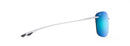 MAUI JIM AKAU RIMLESS GLASSES CRYSTAL MATTE FRAMES WITH BLUE HAWAII LENS - Like New