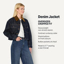 AMAZON ESSENTIALS WOMENS OVERSIZED CROPPED JACKET CONTRAST CORDUROY - SIZE S - Brand New
