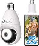 TKENPRO 5G&2.4GHz Light Bulb Security Camera Dual Band IP65 2K - Scratch & Dent