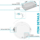 LUXRITE 8 Inch Ultra Thin LED Recessed Lighting 23W 5 Color Selectable - NEW - Brand New