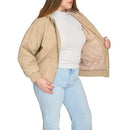 LW5RC144 LEVI'S WOMEN'S WORKWEAR HOODY BOMBER - SIZE: WOMEN M - TAN - Brand New
