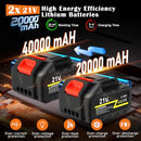 AOODIL CORDLESS PORTABLE WASHER BATTERY POWERED, 6 IN 1 NOZZLE, 2 BATTERIES - Like New