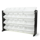 HUMBLE CREW KIDS TOY ORGANIZER WITH 20 BINS, 4 TIER STORAGE - WHITE/ESPRESSO - Like New