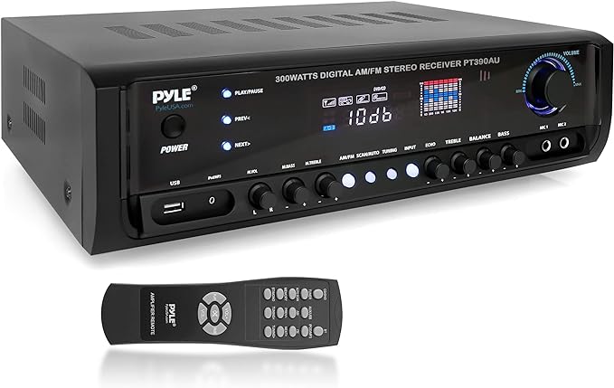 PYLE PT390AU home audio power amplifier system 300W 4 channel - BLACK Like New