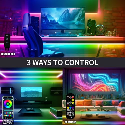 BUNACET 40FT COB RGB+IC LED STRIP LIGHTS BRIGHT DREAM COLOR COB LED LIGHT STRIP - Like New