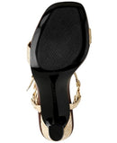 KARL LAGERFELD PARIS WOMEN CYBIL EVENING HEEL SIZE 8.5 NATURAL - Like New