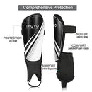 TAGVO SOCCER SHIN GUARDS KIDS YOUTH ADULTS PROTECTIVE SOCCER - SIZE M - E/WHITE - Like New
