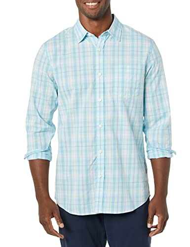 AMAZON ESSENTIALS MEN LONG-SLEEVE SLIM-FIT STRETCH POPLIN SHIRT MEN XL - BLUE - Brand New