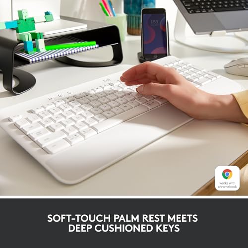 Logitech Signature K650 Comfort Full-Size Wireless Keyboard Wrist REST - WHITE - Like New