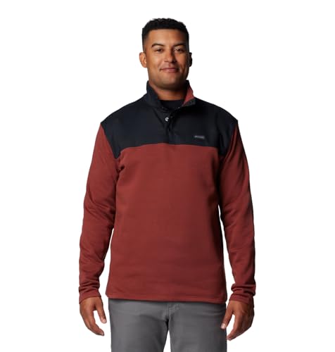 COLUMBIA MEN'S PITCHSTONE OVERLAY HALF SNAP PULLOVER, SIZE: MEN L, SPICE/BLACK - Brand New