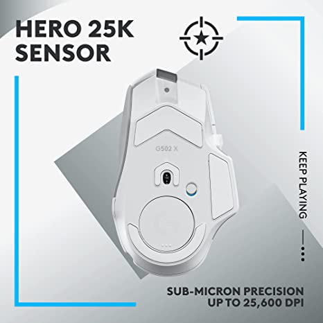 Logitech G502 X LIGHTSPEED Wireless Mouse HERO 25K Sensor 910-006187 - White New