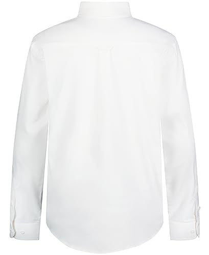 IZOD UNIFORM YOUNG MEN'S LONG SLEEVE BUTTON-DOWN OXFORD SHIRT - SIZE: M - WHITE - Brand New