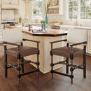 Counter Height Bar Stools Set of 2, Counter Stool with Solid Rubberwood Frame - Like New