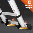 SOCTONE TELESCOPING LADDER, 20.3FT ALUMINUM LIGHTWEIGHT EXTENSION - SILVER - Like New