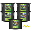 IPOWER 5 PACK 10 GALLON GROW BAGS GARDEN PLANTS NONWOVEN FABRIC POTS - BLACK - Brand New