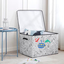 Nautica Kid's Large Coloring Lidded Trunk Includes Removeable Divider & 4-Pack - Like New