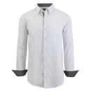 GALAXY BY HARVIC MEN'S LONG SLEEVE SLIM-FIT SOLID DRESS SHIRTS - SIZE M - WHITE - Brand New