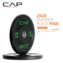 CAP BARBELL RUBBER OLYMPIC BUMPER PLATE; 25 lb Pair; OPR6PIS-50; BLACK - Like New