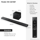 SAMSUNG Q-SERIES SOUNDBAR 3.1.2 CH SUBWOOFER (2025 MODEL) HW-QS700F - BLACK - Like New