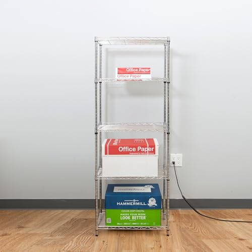 MIND READER METAL ALL PURPOSE HEAVY DUTY SHELVING UNIT METRORACK4T-SILVER - Brand New