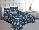 MB Home Collection Full Size 8 Pcs Comforter Dinosaur Blue/Brown - Brand New