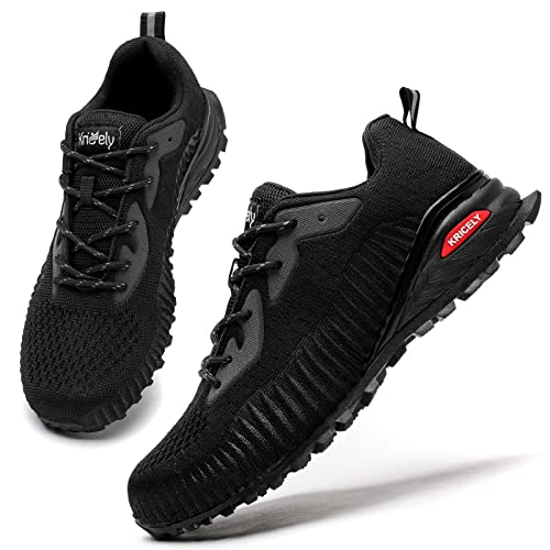 M903-2E KRICELY MEN'S TRAIL RUNNING SHOES, WIDE SIZE: 9.5 (M9.5) WIDTH - BLACK - Like New