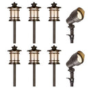 HYKOLITY LOW VOLTAGE LED LANDSCAPE KITS 8 light KITS 10W 390LM 3.4W 155LM BLACK - Like New