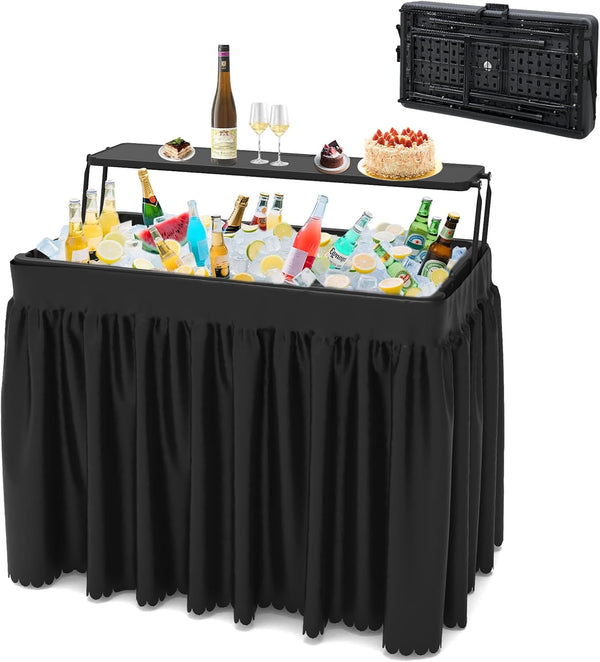 GENERIC DOUBLE-LAYER ICE COOLER FOLDING TABLE PARTY CHILLING - Scratch & Dent
