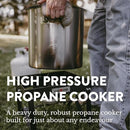 GAS ONE B-5200KA OUTDOOR COOKER HIGH PRESSURE STEEL BRAIDED HOSE PROPANE BURNER - Like New