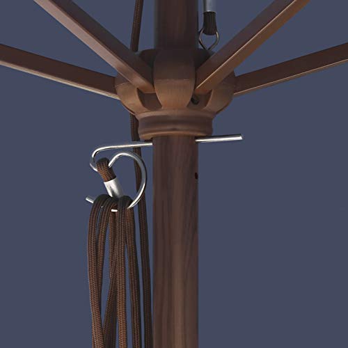 SHADE BASICS 11-FOOT ROUND EVERGREEN SERIES FAUX-WOOD PATIO UMBRELLA - NAVY - Like New