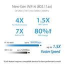 ASUS RT-AX1800S DUAL BAND WIFI 6 EXTENDABLE ROUTER SUBSCRIPTION-FREE - BLACK - Like New