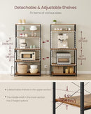 VASAGLE BAKERS RACK POWER OUTLET 31.5 INCHES COFFEE BAR STORAGE - ‎BROWN/BLACK - Like New