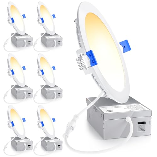 ENSENIOR 6 PACK 6 INCH LED RECESSED LIGHT - ETL & FCC & IC - WHITE - Like New