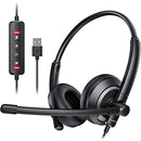 AWATRUE EH05-U WIRED USB HEADSET NOISE CANCELLING MICROPHONE FOR PC LAPTOP BLACK - Like New