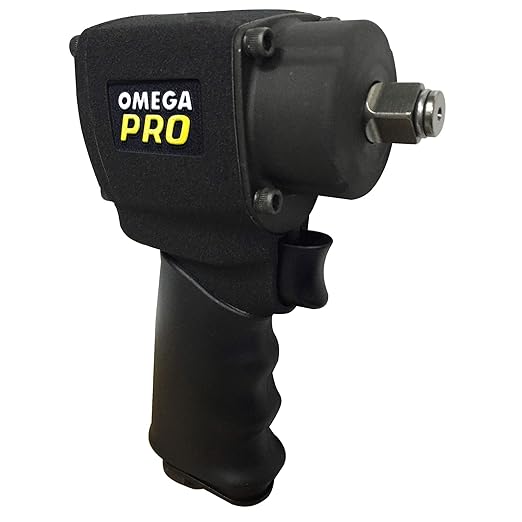 Omega Pro 82001 1/2" Air Impact Wrench Mini Pneumatic Compact 500 ft/lb - BLACK - Like New