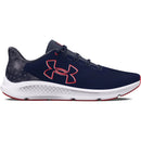 UNDER ARMOUR MEN'S CHARGED PURSUIT 3 BIG LOGO FREEDOM SHOES, SIZE:12 - NAVY/ RED - Like New