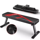FLYBIRD 600LBS HEAVY DUTY FLAT WEIGHT BENCH, FOLDABLE BENCH PRESS - BLACK/RED - Like New