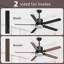 SKY SEA FANS LIGHTS REMOTE 52" BEDROOM LED DIMMABLE REVERSIBLE - BROWN/BLACK - Like New