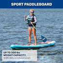 AQUA LEISURE AQUA HALCYON SPORT INFLATABLE PADDLEBOARD 10'6" - MULTI-COLOR - Like New